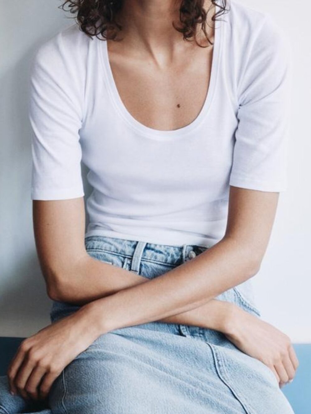 Zara - Ballet Delicate Cotton T-Shirt Scoop Neck 4174/015/250 | Medium - Picture 5 of 5